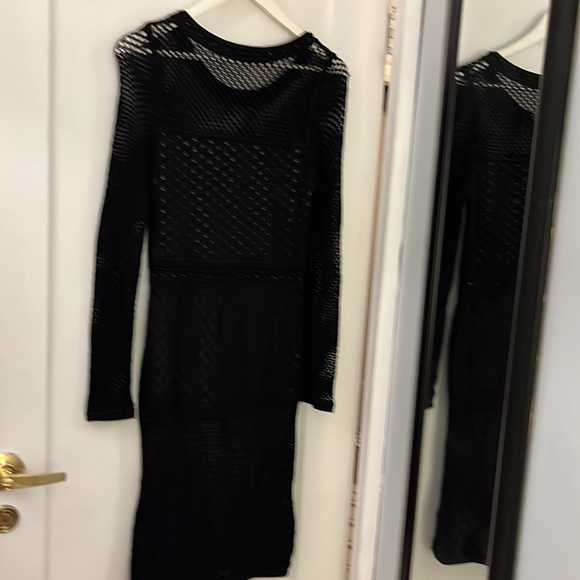 Black crochet style knit dress - Picture 4 of 4